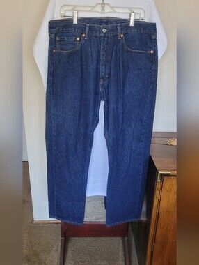Levi's 505 Men's Straight Jeans — Dark Blue Denim 36x29 New